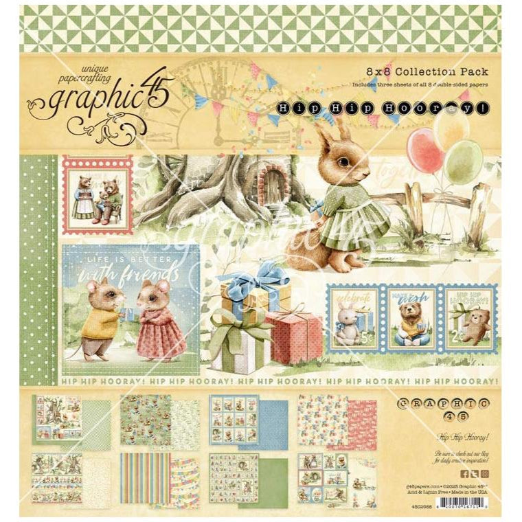 Graphic 45 Hip Hip Hooray - 8x8 Collection Pack