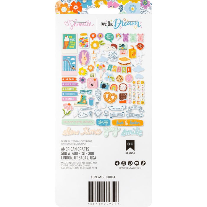American Crafts Shimelle Live The Dream - Ephemera Icons