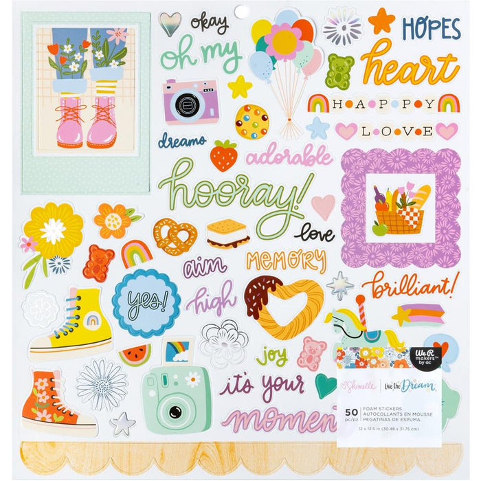 American Crafts Shimelle Live The Dream - Foam Stickers