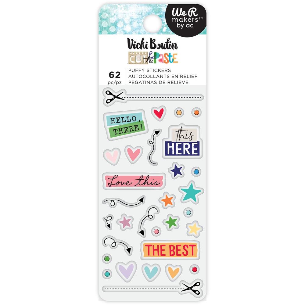 American Crafts Vicki Boutin Cut & Paste - Puffy Icon Stickers