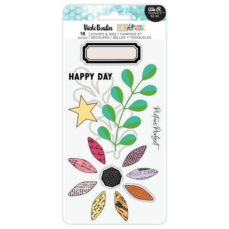 American Crafts Vicki Boutin Cut & Paste - Clear Stamps & Dies