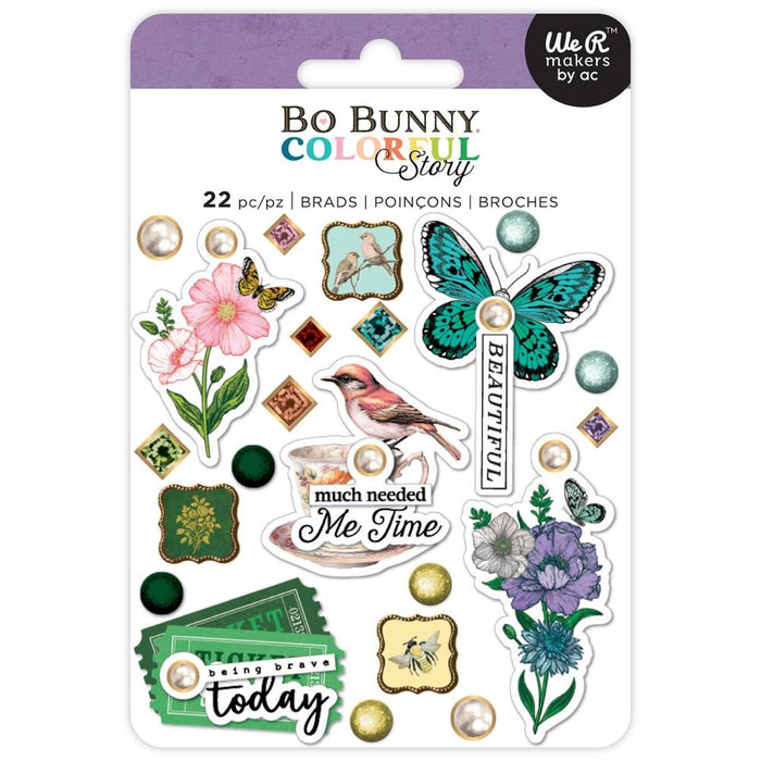 Bo Bunny Colorful Story - Embellishment Brads