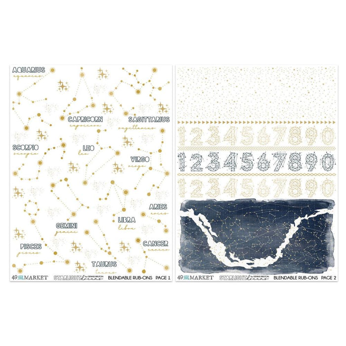 49 & Market Starlight Dreams - Blendable Constellations Rub-On Transfers