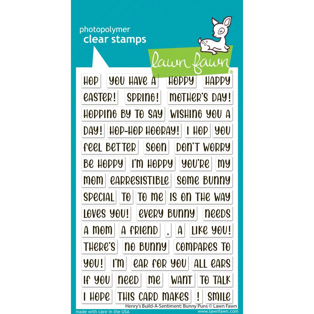 Lawn Fawn Clear Stamps - Henry's Build A Sentiment Bunny Puns