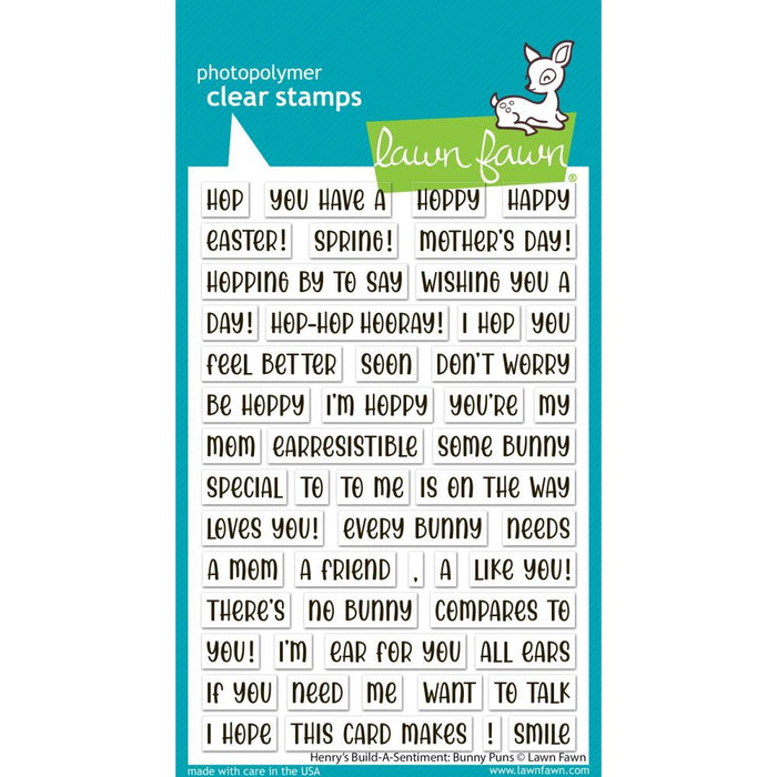 Lawn Fawn Clear Stamps - Henry's Build A Sentiment Bunny Puns