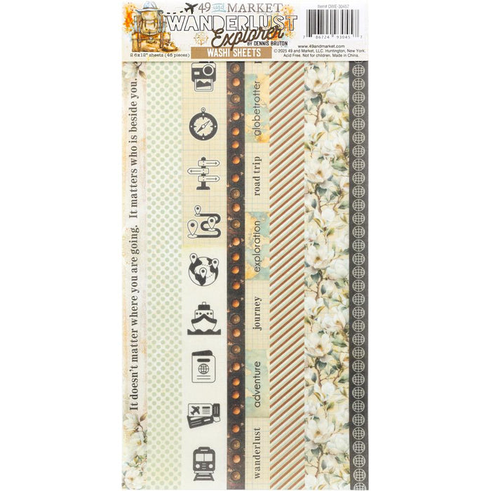 49 & Market Wanderlust Explorer - Washi Tape Sheets