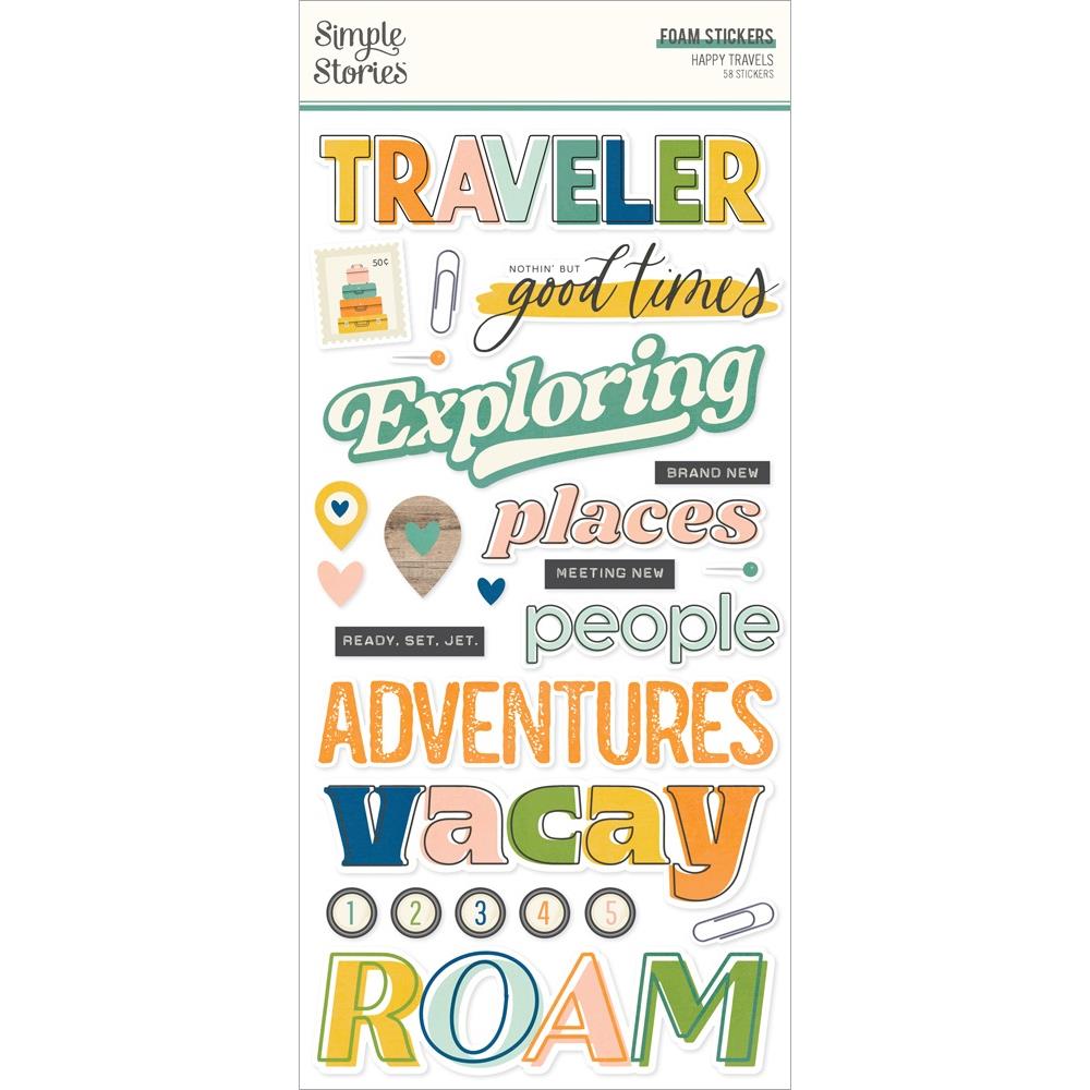 Simple Stories Happy Travels - Foam Stickers