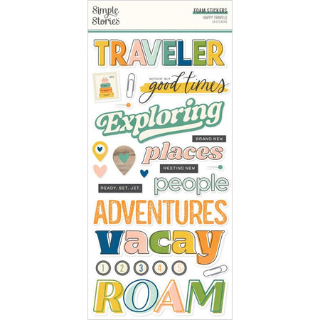 Simple Stories Happy Travels - Foam Stickers