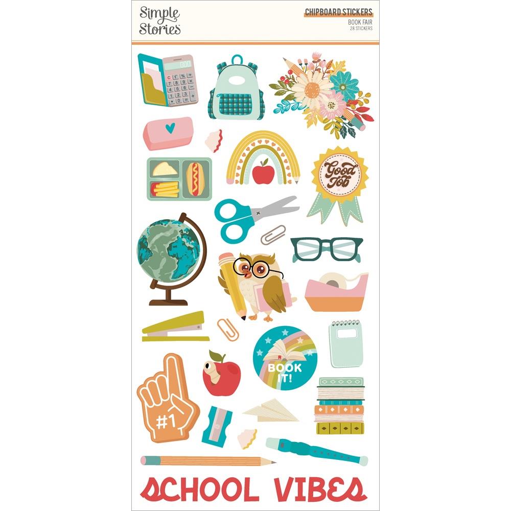 Simple Stories Book Fair - Chipboard Stickers