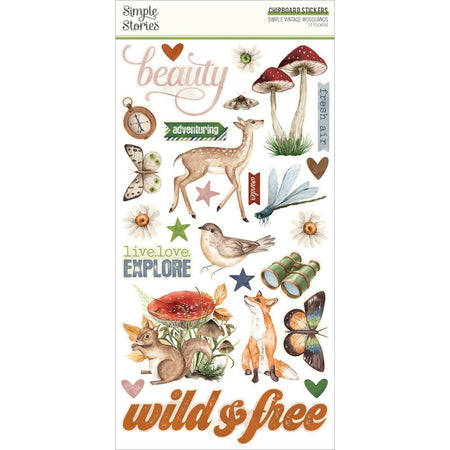 Simple Stories Simple Vintage Woodlands - Chipboard Stickers