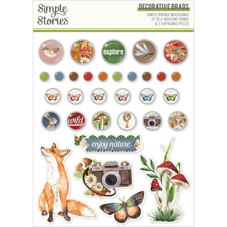 Simple Stories Simple Vintage Woodlands - Decorative Brads