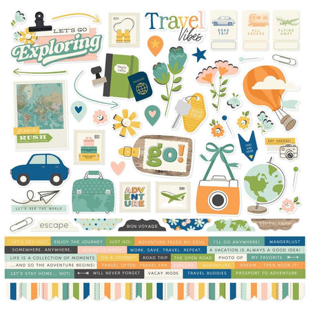 Simple Stories Happy Travels - Element Stickers
