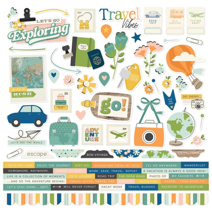 Simple Stories Happy Travels - Element Stickers