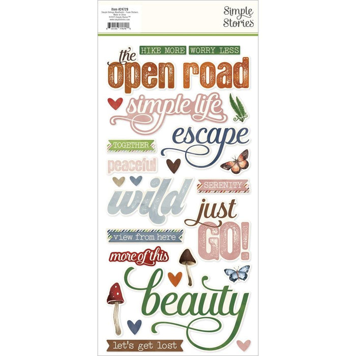 Simple Stories Simple Vintage Woodlands - Foam Stickers
