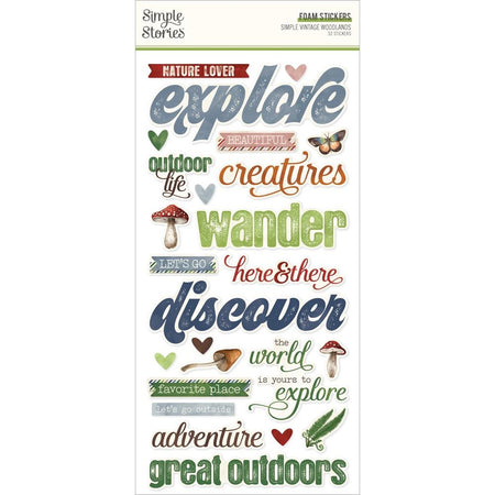 Simple Stories Simple Vintage Woodlands - Foam Stickers