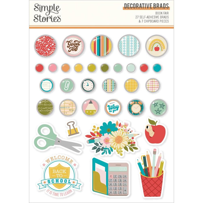 Simple Stories Book Fair - Decorative Brads