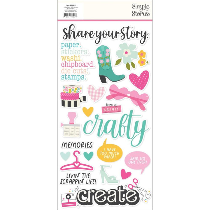Simple Stories Crafty Babe - Foam Stickers