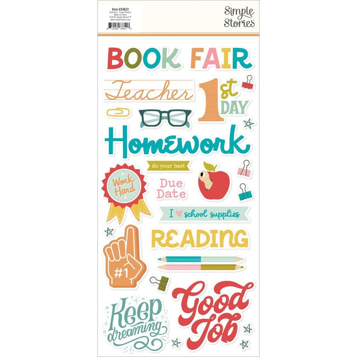 Simple Stories Book Fair - Foam Stickers