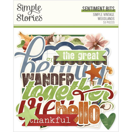 Simple Stories Simple Vintage Woodlands - Sentiment Bits & Pieces