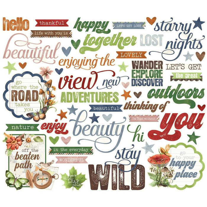 Simple Stories Simple Vintage Woodlands - Sentiment Bits & Pieces