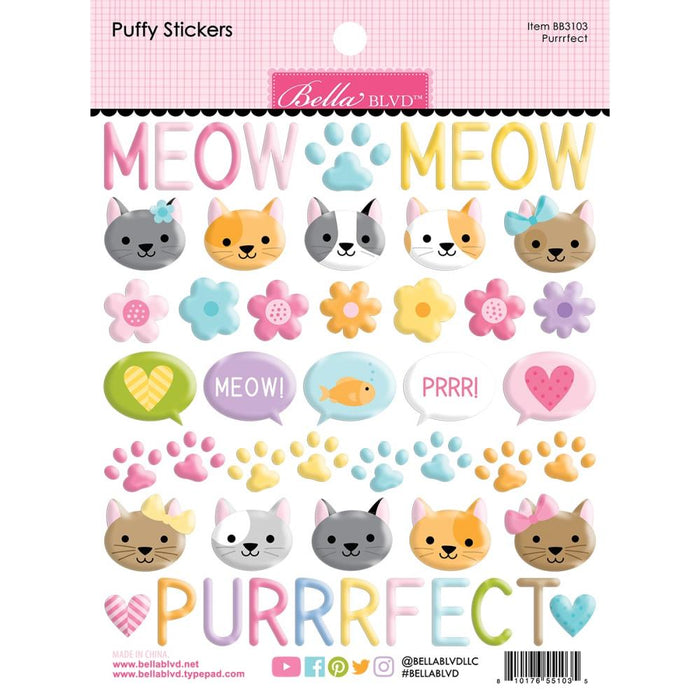 Bella Blvd Meow - Purrrfect Puffy Stickers