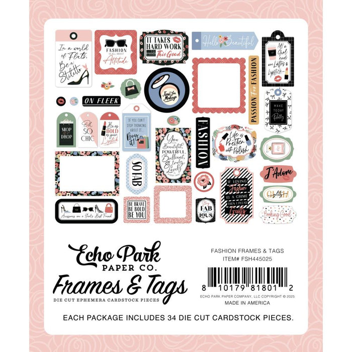 Echo Park Fashion - Ephemera Frames & Tags