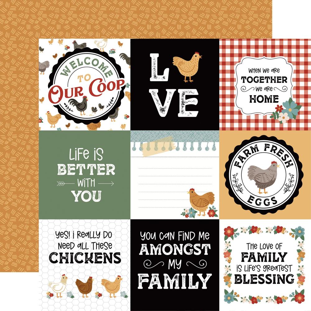 Echo Park Chickens - 4x4 Journaling Cards