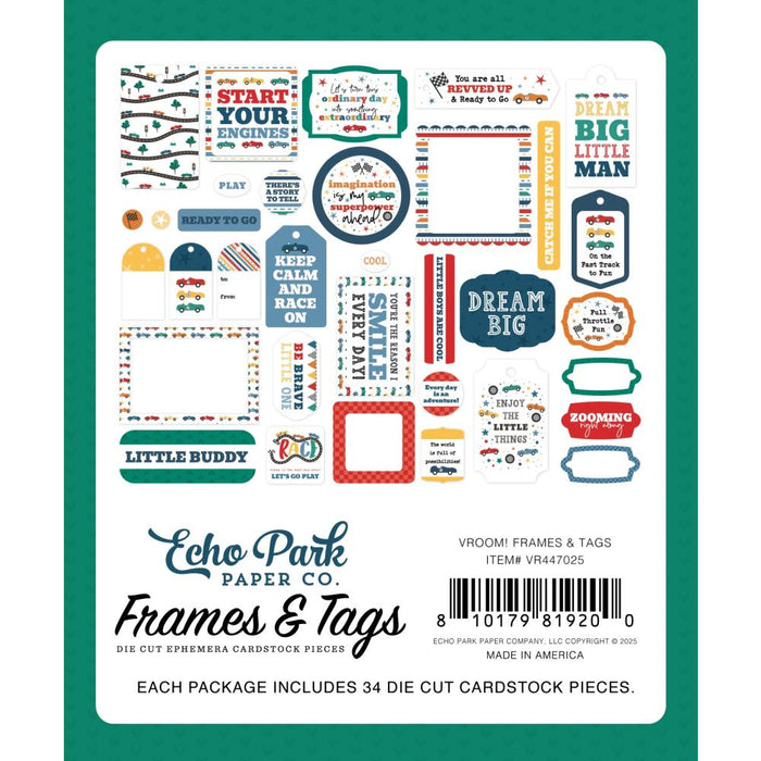 Echo Park Vroom! - Ephemera Frame & Tags