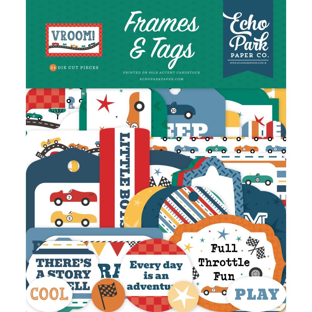 Echo Park Vroom! - Ephemera Frame & Tags