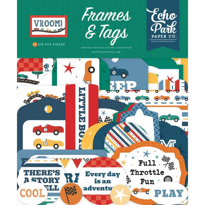 Echo Park Vroom! - Ephemera Frame & Tags