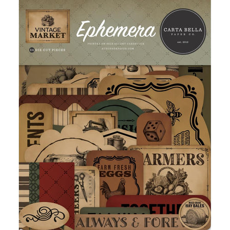 Carta Bella Vintage Market - Ephemera Icons
