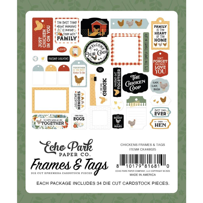 Echo Park Chickens - Ephemera Frames & Tags