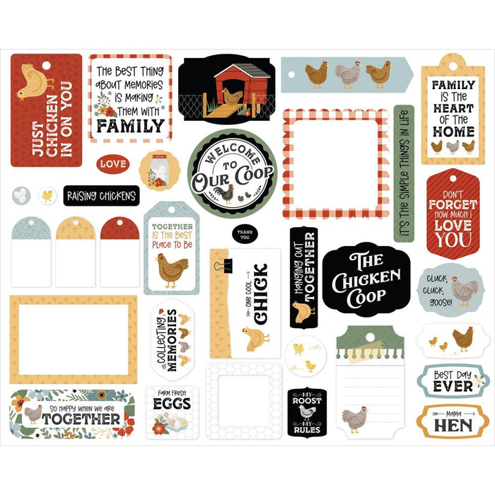 Echo Park Chickens - Ephemera Frames & Tags