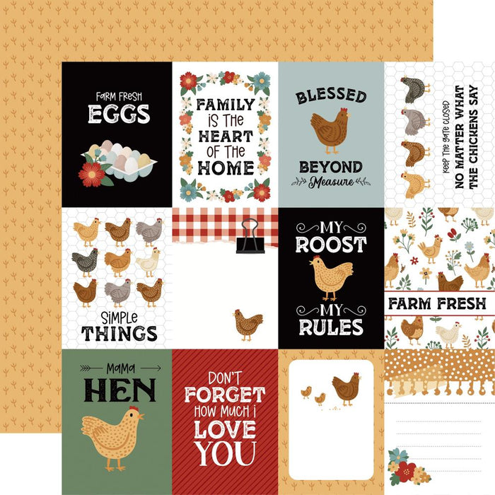 Echo Park Chickens - 3x4 Journaling Cards