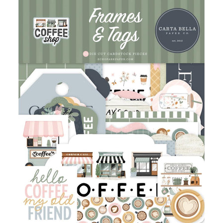 Carta Bella Coffee Shop - Ephemera Frames & Tags