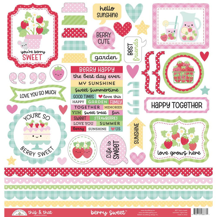 Doodlebug Design Berry Sweet - This & That Stickers
