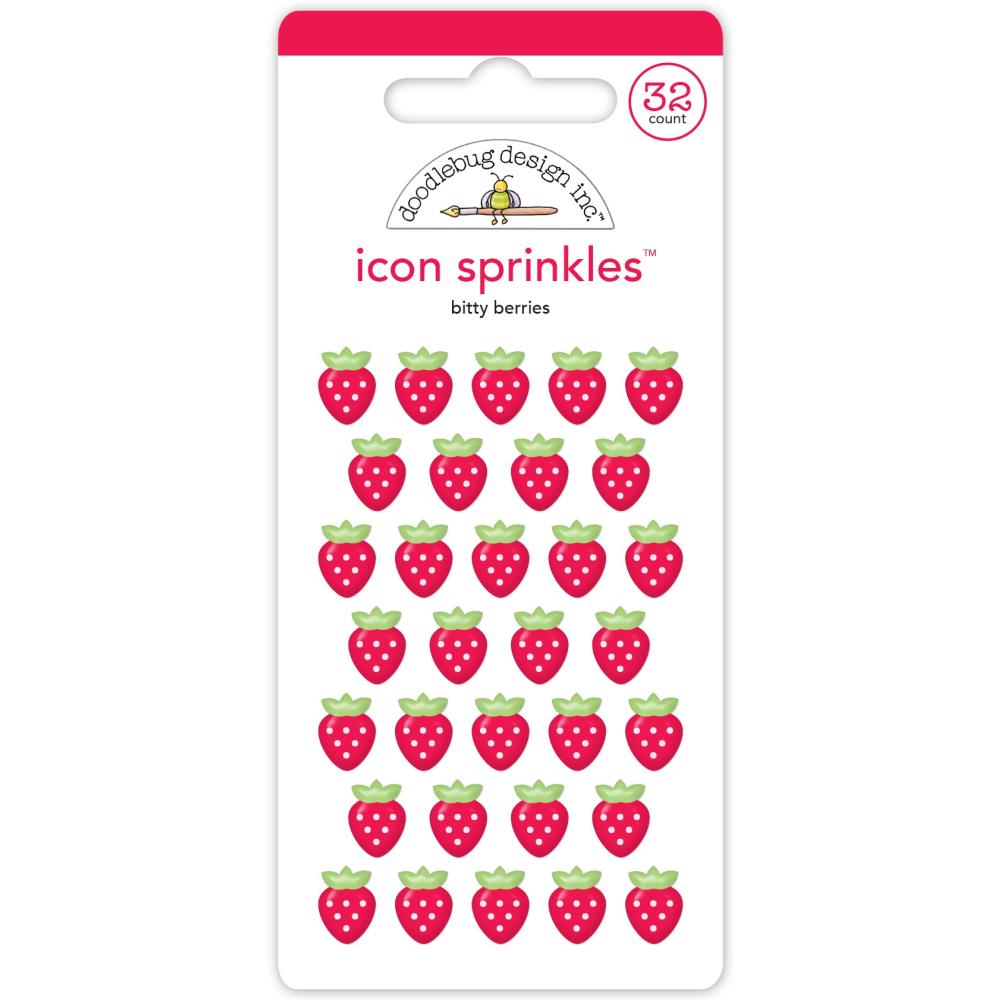 Doodlebug Design Berry Sweet - Bitty Berries Enamel Icon Sprinkles