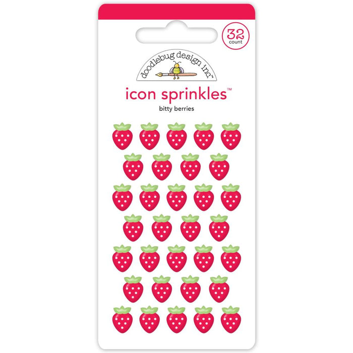 Doodlebug Design Berry Sweet - Bitty Berries Enamel Icon Sprinkles