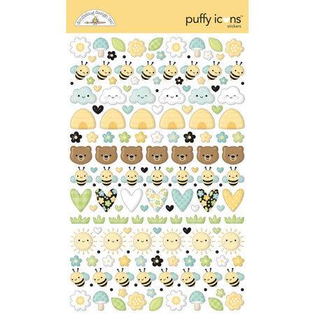 Doodlebug Design Bee Happy - Puffy Icon Stickers