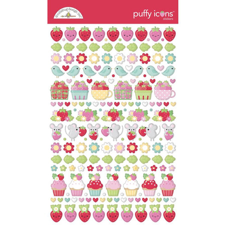 Doodlebug Design Berry Sweet - Puffy Icon Stickers