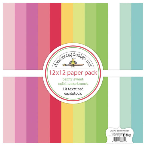Doodlebug Design Berry Sweet - Textured 12x12 Paper Pack