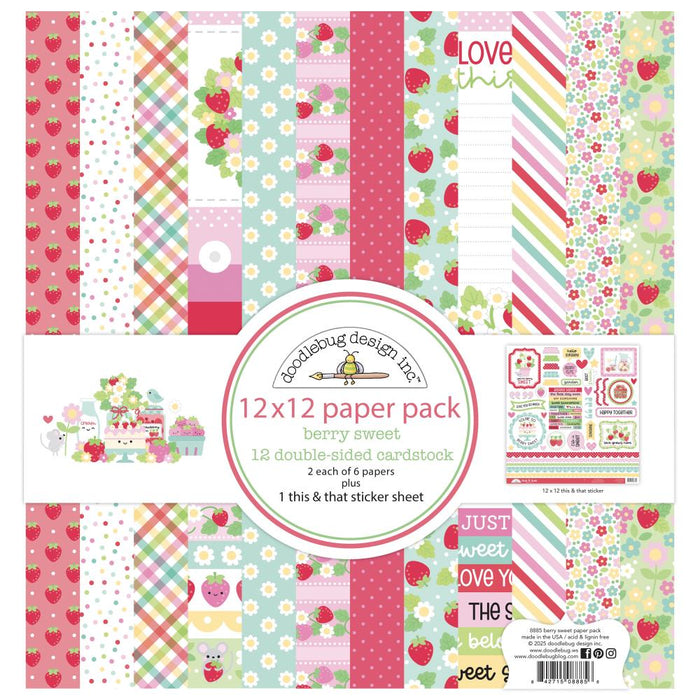 Doodlebug Design Berry Sweet - 12x12 Paper Pack