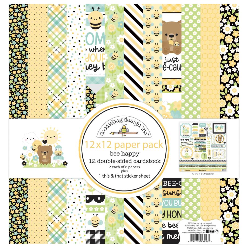 Doodlebug Design Bee Happy - 12x12 Paper Pack