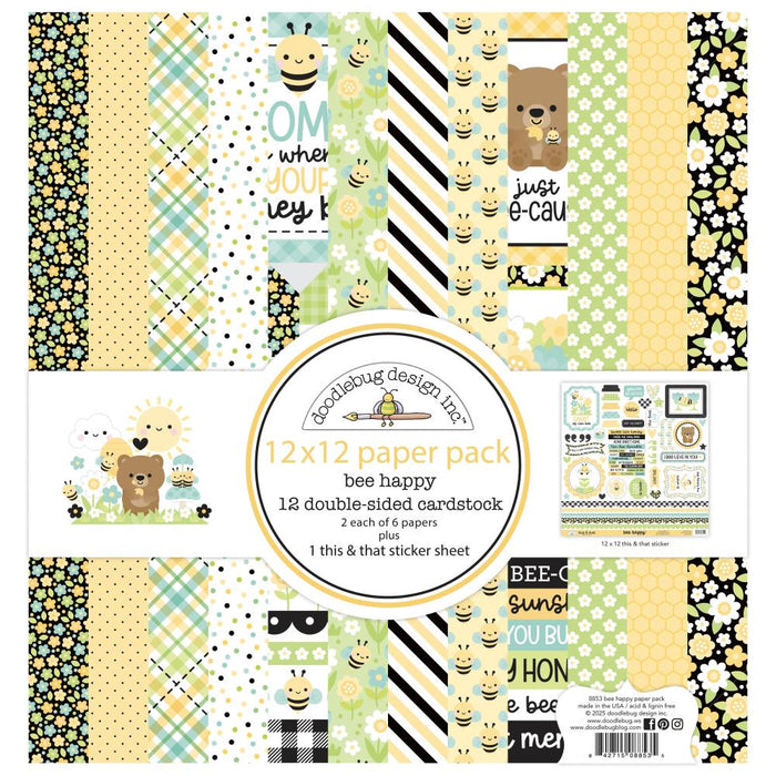 Doodlebug Design Bee Happy - 12x12 Paper Pack