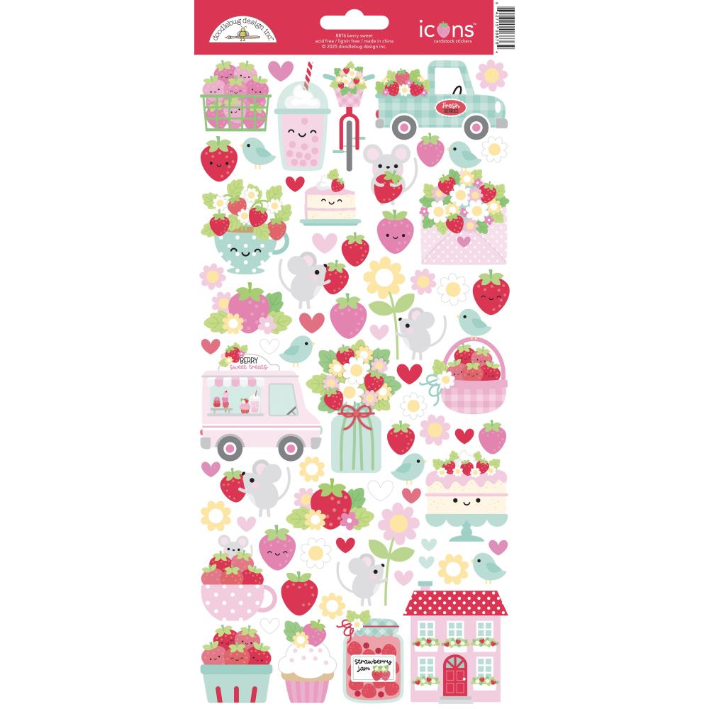 Doodlebug Design Berry Sweet - Icon Stickers