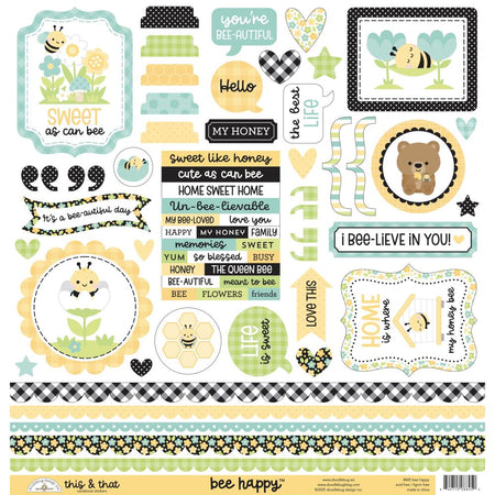 Doodlebug Design Bee Happy - This & That Stickers