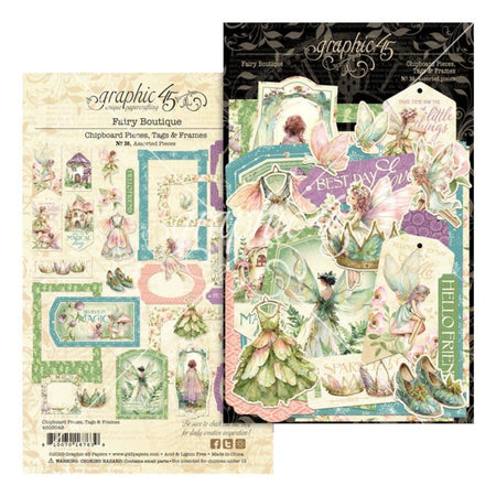 Graphic 45 Fairy Boutique - Chipboard Tags & Frames