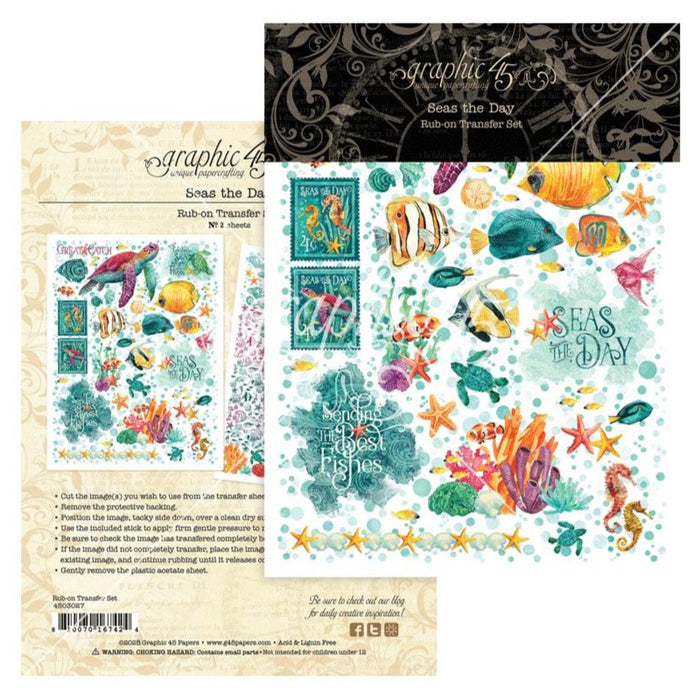 Graphic 45 Seas The Day - Rub-On Transfers