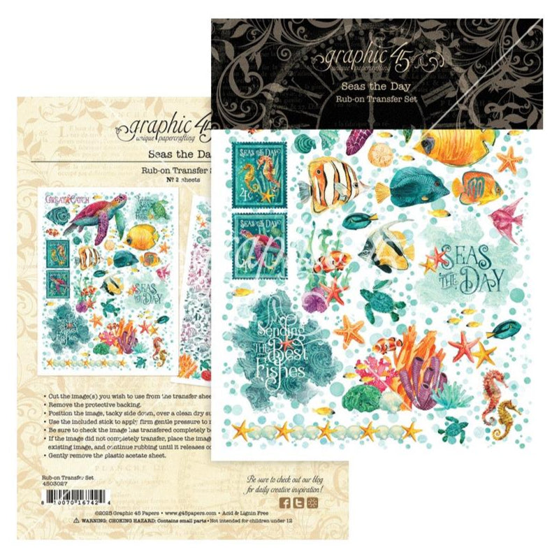 Graphic 45 Seas The Day - Rub-On Transfers