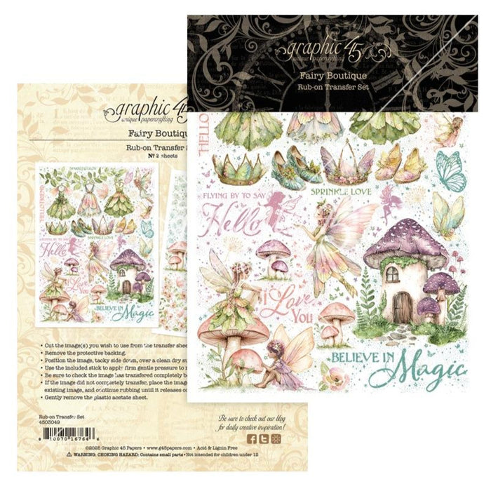 Graphic 45 Fairy Boutique - Rub-On Transfers